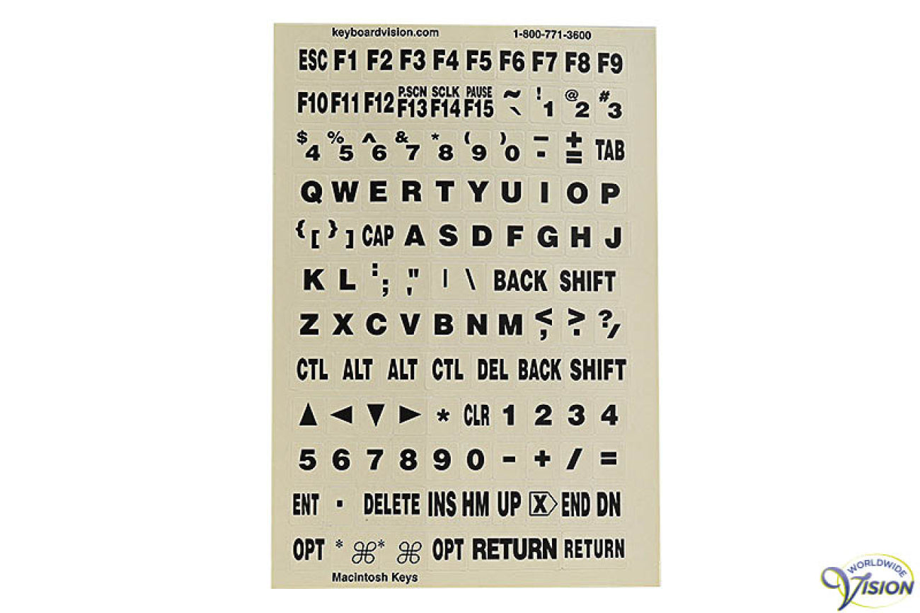 Autocollants pour clavier Black Kar.