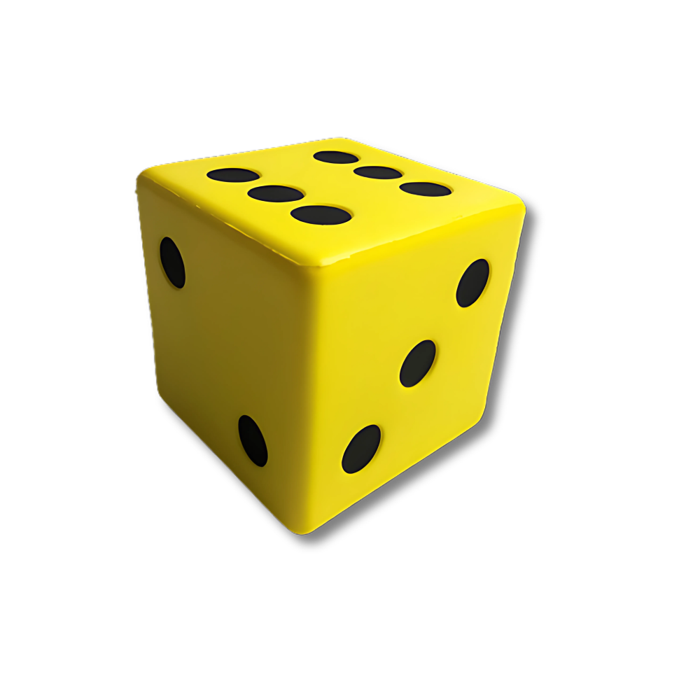 Dé jaune avec base noire