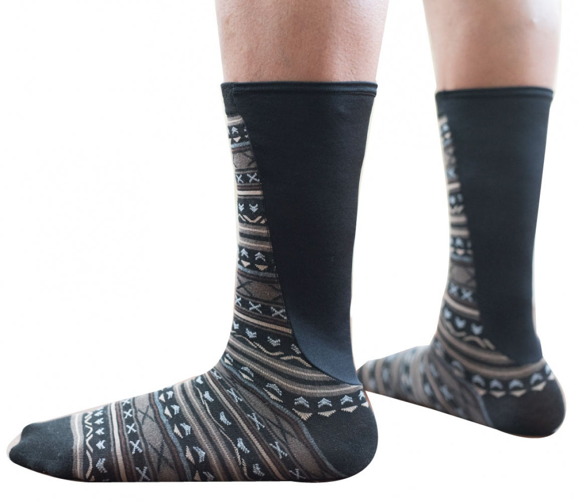 Unisex - figures chaussettes - mi-hauteur du mollet - noir/ brun 41-43