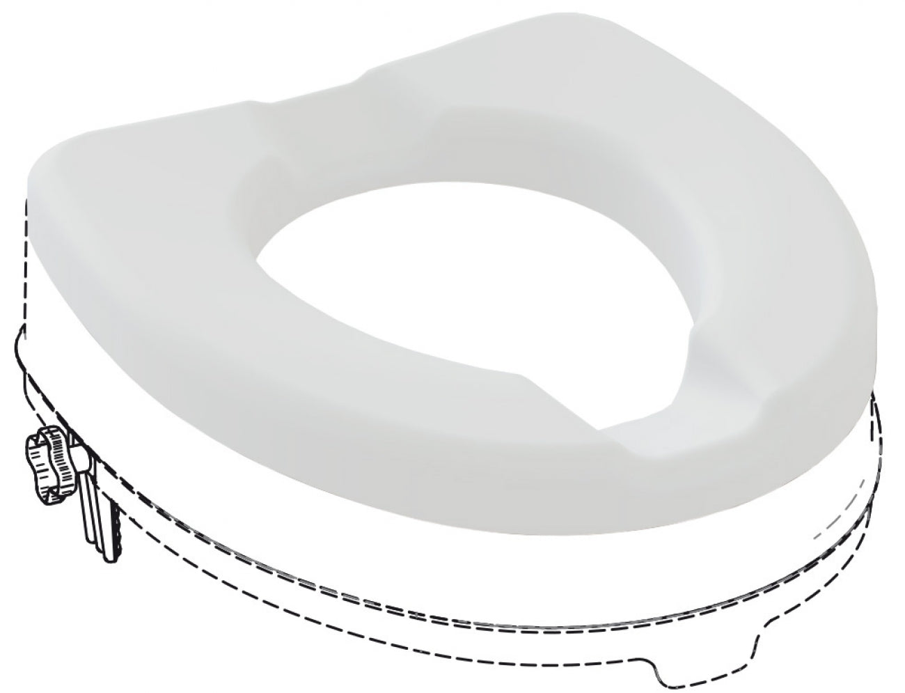 Assise douce pour réhausseurs de toilette Atlantis - gris clair