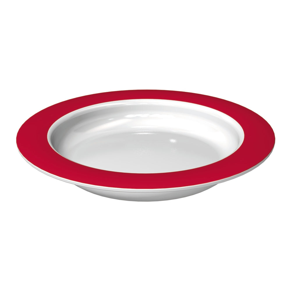 Assiette - petit blanc/rouge