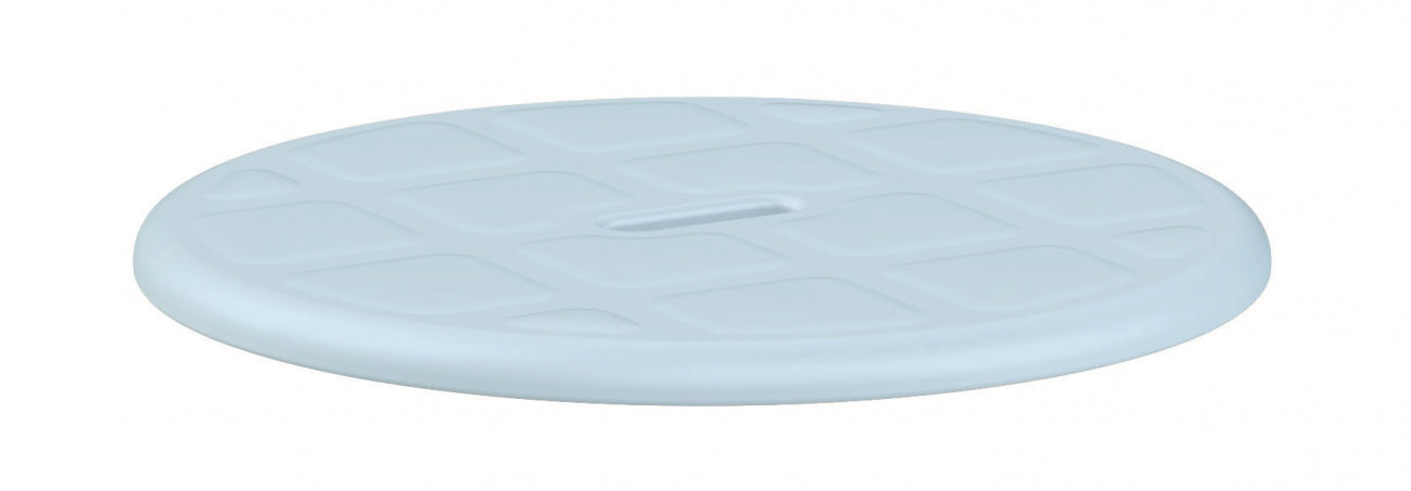 Tabouret de douche – rond - assise douce bleu clair