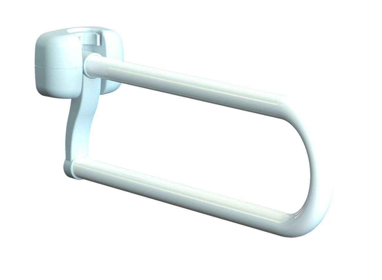 Barre d'appui rabattable - acier blanche 60 cm