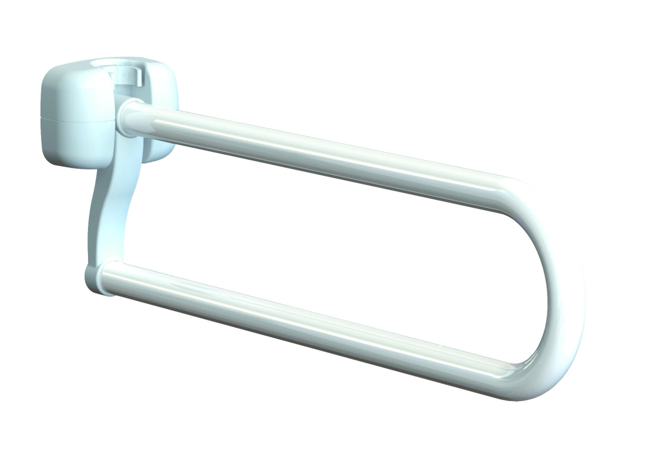 Barre d'appui rabattable - acier blanche 70 cm