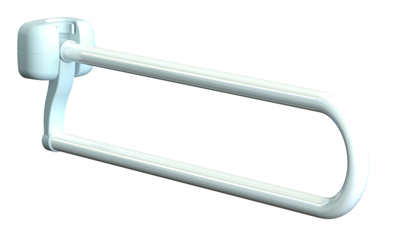 Barre d'appui rabattable - acier blanche 80 cm