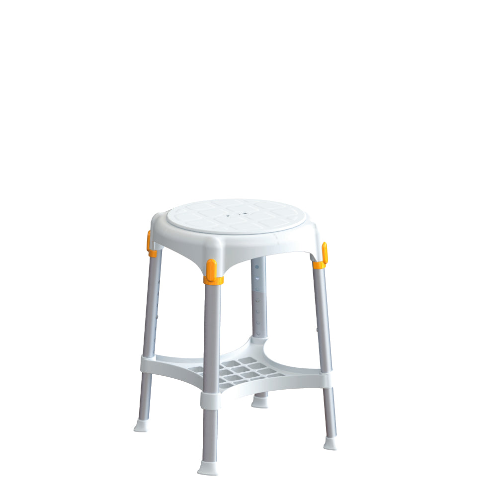 Tabouret de douche rond avec disque pivotant
