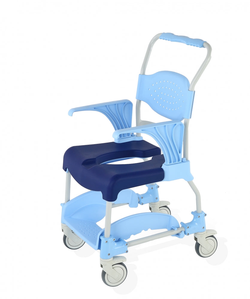 Chaise mobile toilettes et douche - assise ouverte souple