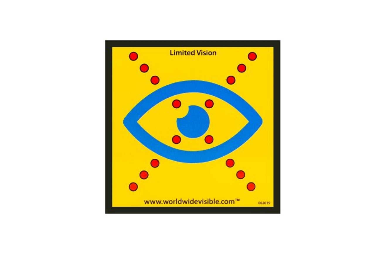 Autocollant réfléchissant de reconnaissance de la vision limitée